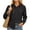 Black, variant on Women's Hooded Shacket Jacket Button Down Loose Fit Casual Outerwear with Pockets Lightweight Layering Tops for Spring Fall Daily Wear,Gray,XXL