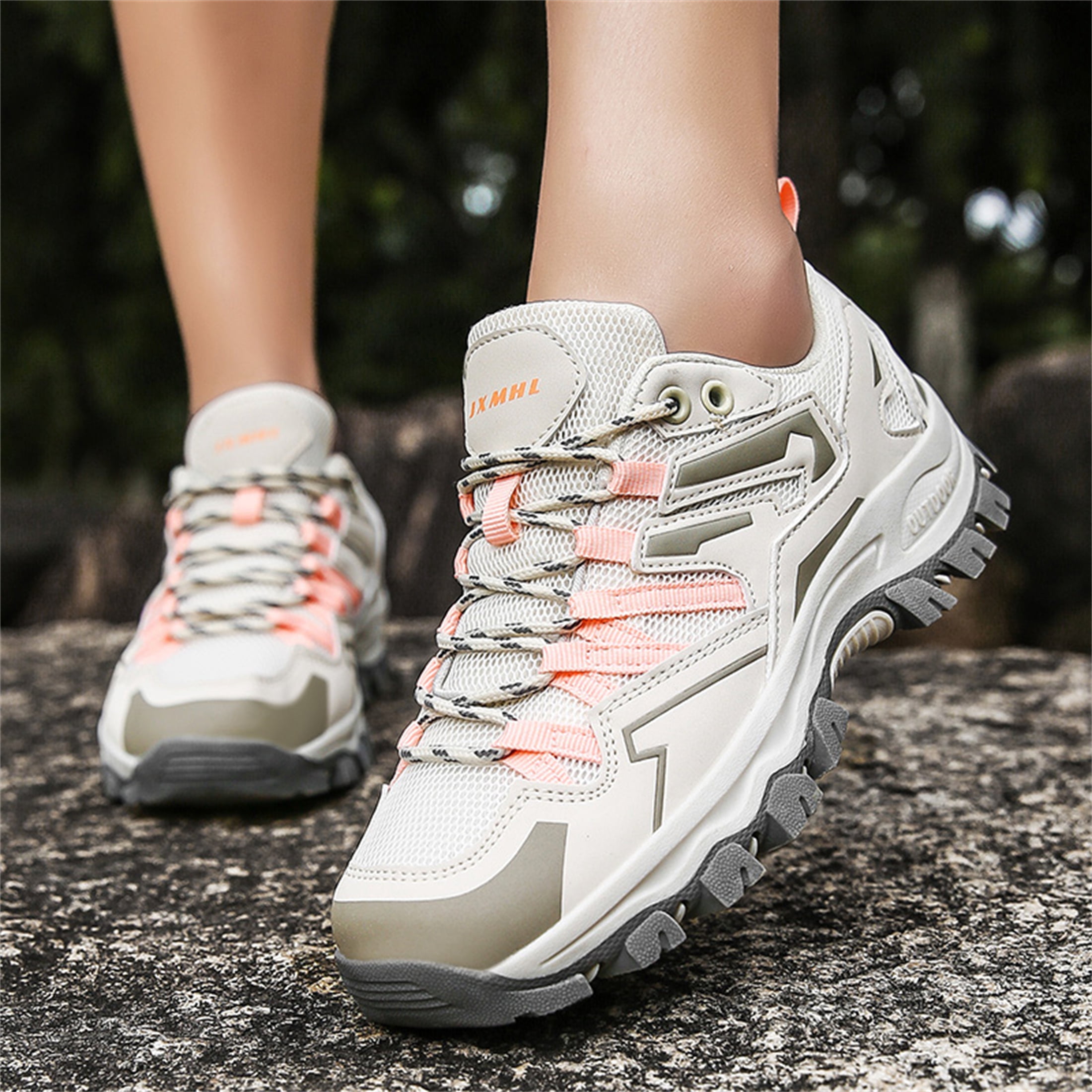 LASUDRAA Hiking Shoes for Women & Men Comfortable Breathable Anti-Slip Athletic Shoes Outdoor Walking Sneakers