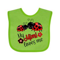 Inktastic My Mimi Loves Me with Cute Ladybugs Boys or Girls Baby Bib