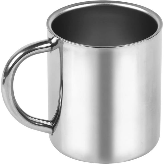 Stainless Steel Double Wall Mug,6.8oz/200ml Unbreakable Camping Mug for Kids,Suitable for Coffee, Milk,Juice,Tea and other Cold or Hot Drinks,Silver