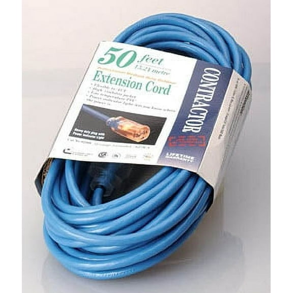 Southwire 2368SW8806 50' 16/3 Blue Hi-Visibility/Low Temp Outdoor Extension Cord