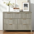 thumbnail image 2 of OAKHAM 7 Drawer Dresser, Fluted Wide Chest of Drawers for Bedroom Living Room, Gray Oak, 2 of 7