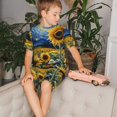 thumbnail image 4 of Balery Starry Sky Sunflower Conjunto de Pijama Infantil de Manga Corta con Estampado – Ropa de Dormir de Algodón Suave-3X-Large, 4 of 6