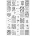 thumbnail image 1 of Placa para estampar Uber Chic Far East 02 acero inoxidable 9,5 cm x 14,5 cm 24 diseños 1,7 cm x 2,2 cm, 1 of 1