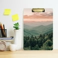 thumbnail image 2 of FORMRS Acrylic Clipboard with Low Profile Clip Standard A4 Letter Size, 12.5" x 9", Mountains at Dawn, 2 of 8