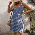 thumbnail image 4 of SELONE Casual Summer Dresses for Women Stars and Stripes Sleeveless V Neck Midi Memorial Day Apparel Red White Blue Wear Clothes 4th of July Graphic Gifts Activewear S, 4 of 4
