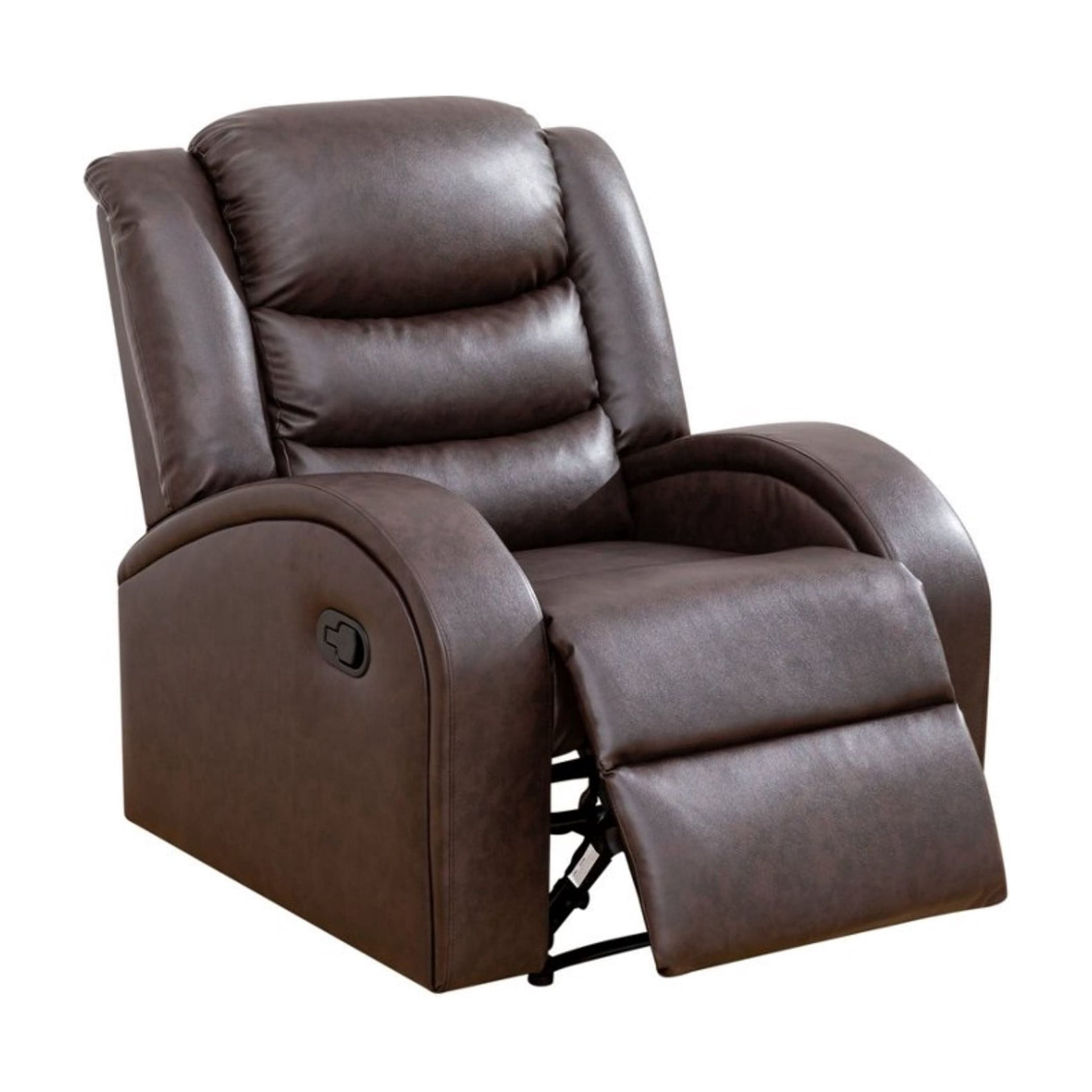 BSHTI PU Manual Recliner Chair Set of 2 – Single Sofa Recliners with Adjustable Backrest, High-Density Foam, Hardwood Frame – Comfort Lazy Chair for Living Room, Bedroom, Brown