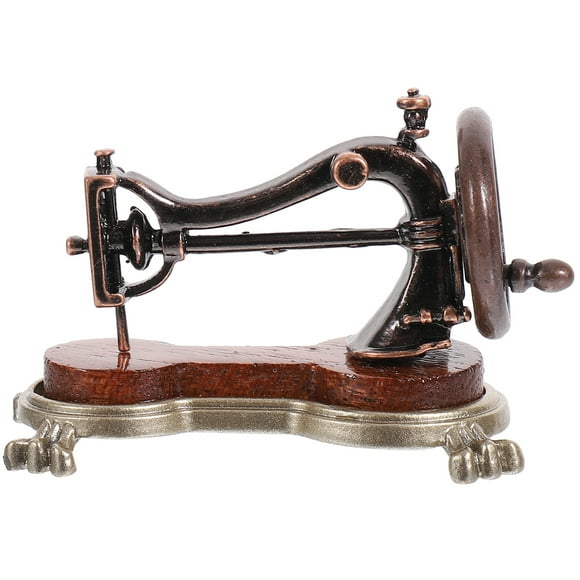 Mini máquina de coser modelo retro casa de muñecas decoración micro paisaje adornos