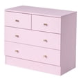 thumbnail image 2 of IVV Modern Dresser for Bedroom with 4 Drawers, Wide Chest of Drawers with Matte Gold Round Knobs, Storage Organizer Unit for Closet, Living Room, Hallway (Pink), 2 of 9
