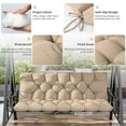 thumbnail image 3 of Kimunuk Outdoor Swing Cushion , 60" X 40" X 5" Waterproof Bench Chair Replacement Cushion with 6 Ties for Patio Porch, Sand, 3 of 7
