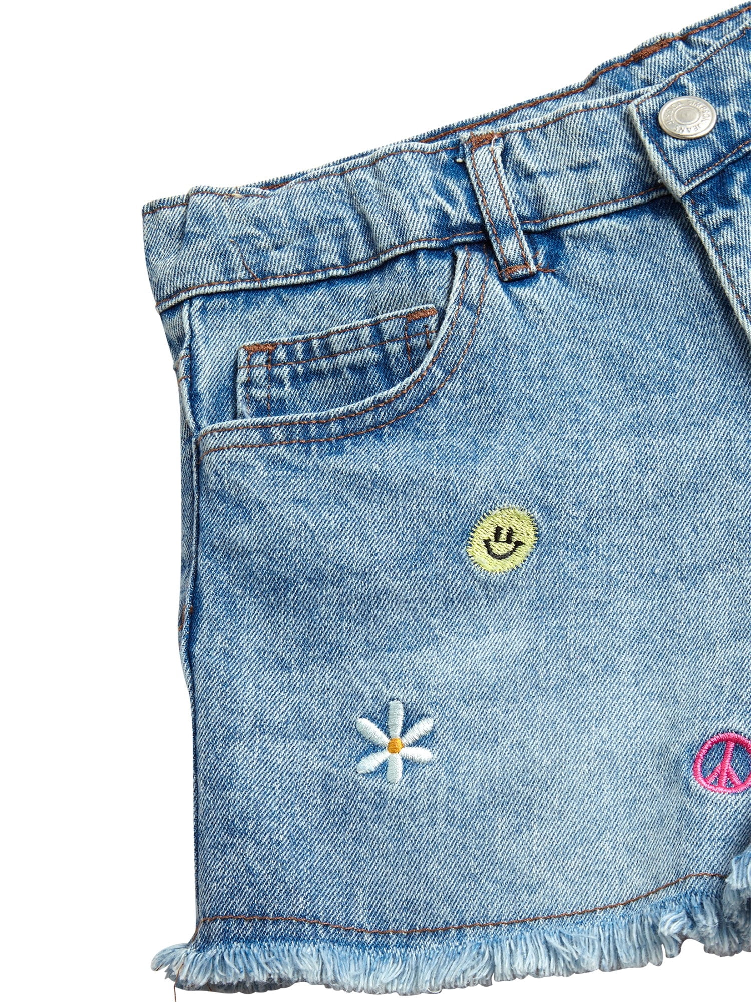 Jessica Simpson Girls' Light Wash Embroidered Denim Short, Sizes 7-16