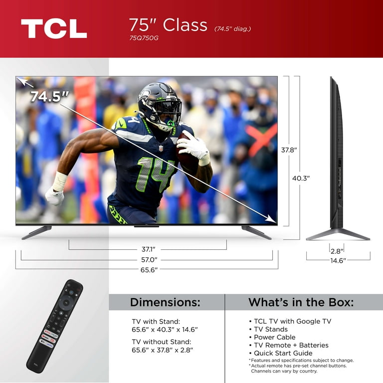TCL 75 Q Class 4K QLED HDR Smart TV with Google TV - 75Q750G