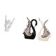 thumbnail image 5 of Figuras de cisne con gesto de roca, esculturas de cerámica creativas con los dedos para decorar apartamentos, dormitorios, restaurantes, estanterías y, 5 of 8