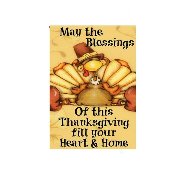 Hearth & Gear Thanksgiving Home Decorative Garden Flag 12x17.7 Inch Seasonal Yard Flag Vertical Banner Flags For Indoor Outdoor Decoration Thanksgiving Cartoon Turkey Garden Flag College Pennants for