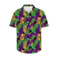 thumbnail image 2 of Jjayotai Happy Mardi Gras, Men's Hawaiian Shirt, Summer Beach Casual Short Sleeve Button Down Shirts, Mens Mardi Gras Costumes Multicolor XXXXL, 2 of 5