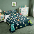 thumbnail image 4 of Manfei Alphabet Kids ABC Learning Twin Comforter Sets, Cartoon Dinosaur Bedding Set For Boys Girls,Jungle Dino Duvet 2 Pieces, 4 of 8