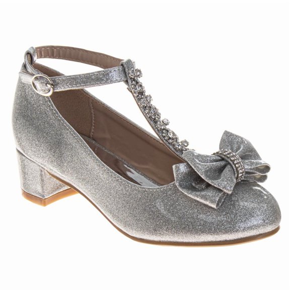 Badgley Mishcka Girls Dress Shoes (Little Kids Big Kids), Silver, Size: 3