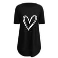 thumbnail image 2 of MESSIYO Tunic Tops Short Sleeve Tunic Tops long shirts for women for leggings tee shirts womens women blouses Fashion Casual Printed Round Neck Short Sleeve Front Long Back T Shirt Black L, 2 of 4