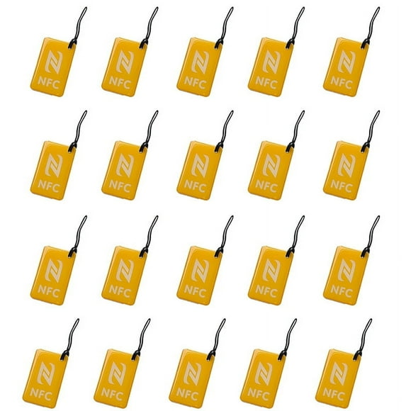 20Pcs NFC Tags Lable Ntag213 13.56mhz Smart Card for All NFC Enabled Phone Smart Business Card NFC 42x26mm Yellow,20 * NFC Card,Yellow