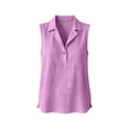thumbnail image 4 of ClodeEU Women's Collared Sleeveless Henley Blouse, Casual V Neck Button Down Tank Top Purple,Women's Plus XXL, 4 of 8
