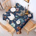 thumbnail image 2 of Dark Blue Chicken Floral Pattern Square Tablecloth,Waterproof Square Table Cover,Wipeable Spillproof Washable Table Cover for Home Kitchen Party Decor 60"x60"(152x152cm), 2 of 6
