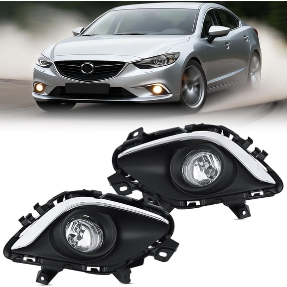 Nilight Fog Lights Assembly Compatible with 2013 2014 2015 MAZDA 6 Clear Lens Driver and Passenger Side H11 12V 55W Bulbs