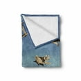 thumbnail image 2 of Airplane Soft Flannel Fleece Throw Blanket, 3d Style Retro Biplanes Flying on the Sky Background with Grunge Effect, Cozy Plush for Indoor and Outdoor Use, 50" x 60", Blue Tan and Cream, by Ambesonne, 2 of 6