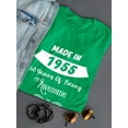 thumbnail image 3 of Made In 1955 60 Years Of Being Awesome Women Kelly Green T-Shirt, Female Medium, 3 of 4