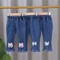 thumbnail image 2 of BOBOGOJP Girls Jeans Pants Bootcut Fit Stretch Denim Jeans with Zipper Closure & Pockets Red, Size 12-18 Months, 2 of 4
