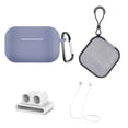thumbnail image 1 of 5 in 1 Lanyard Carabiner Shockproof Case Storage Box Set Replacement for Airpods Pro 3 Bluetooth Earphone Cover Kit,Gray Workhe, 1 of 8
