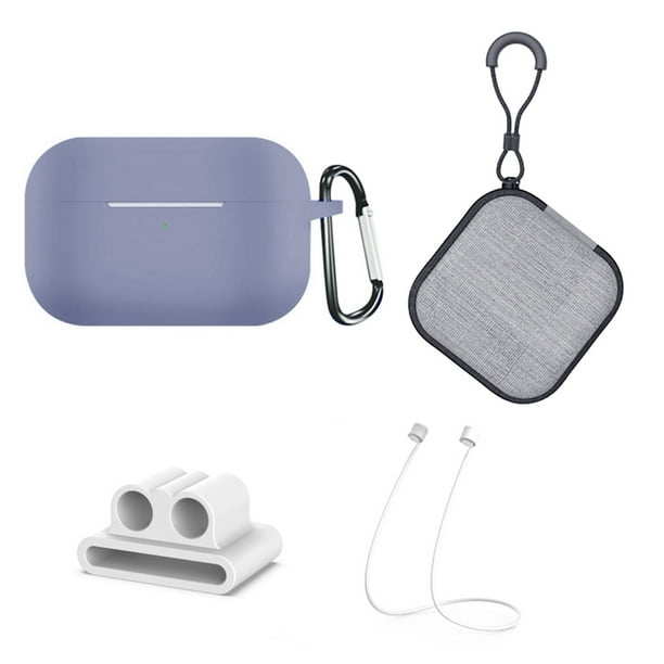 Juego de caja de almacenamiento de estuche a prueba de golpes con mosquetón 5 en 1 Reemplazo para Airpods Pro 3 Kit de funda para auriculares Bluetooth, gris kenally EL2381-06B