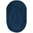thumbnail image 2 of SAFAVIEH Braided Calvin Transitional Cotton Reversible Area Rug, Navy/Black, 3' x 5' Oval, 2 of 11