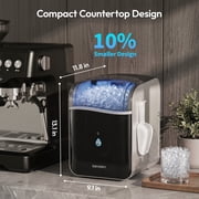 EUHOMY Nugget Ice Maker Countertop, 40Lbs/24H Chewable Pebble Ice Machine with Smart App Control and Self-Cleaning Function, Black
