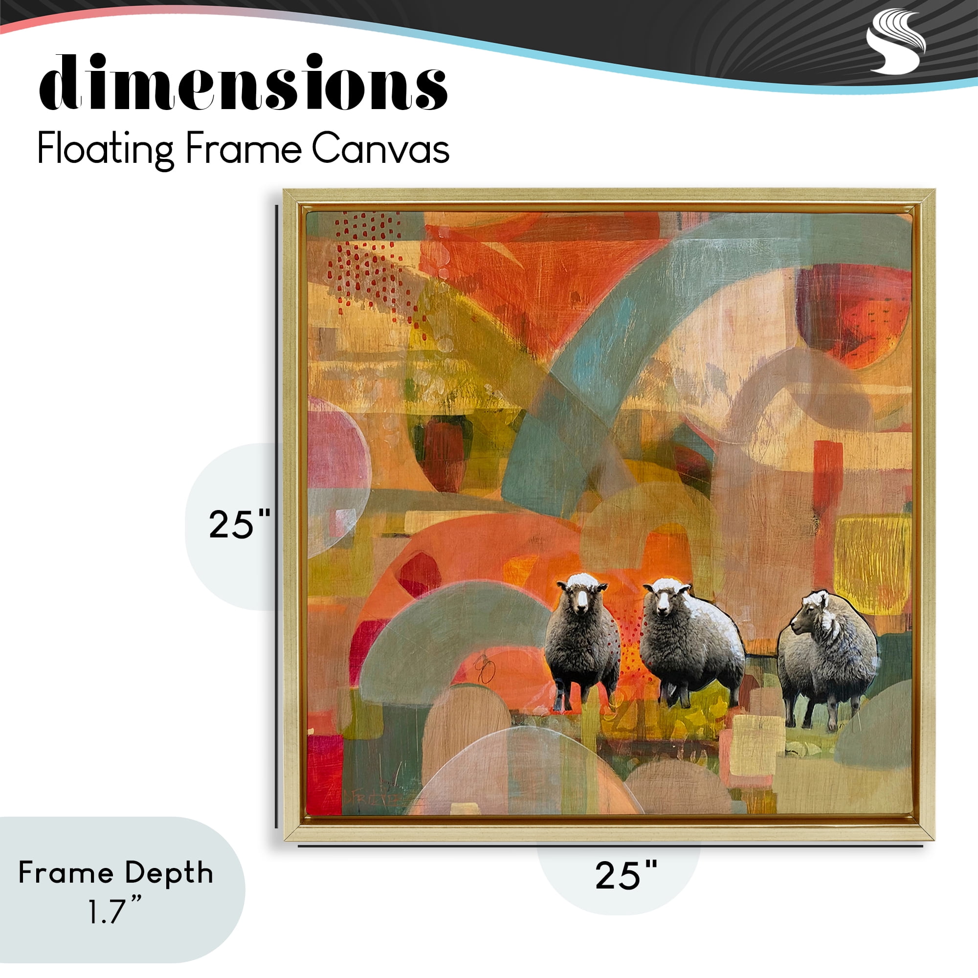Stupell Industries Counting In My Sheep Gold Framed Floater Canvas Wall Art, design by Dianna Fritzler