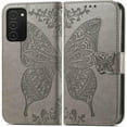 thumbnail image 2 of for Samsung Galaxy A03S Phone Case Wallet,Butterfly Embossed PU Leather Flip Folio Cover Credit Card Holder Slots Stand with Wrist Strap Phone Case Wallet for Samsung Galaxy A03S (Gray), 2 of 14