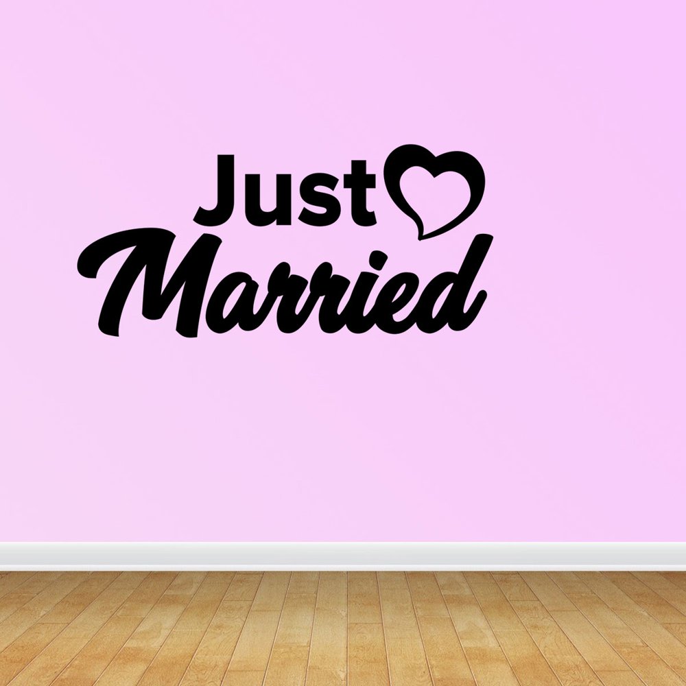 Just Married Decal Wedding Decoration Vinyl Wall Decals Vinyl Decals