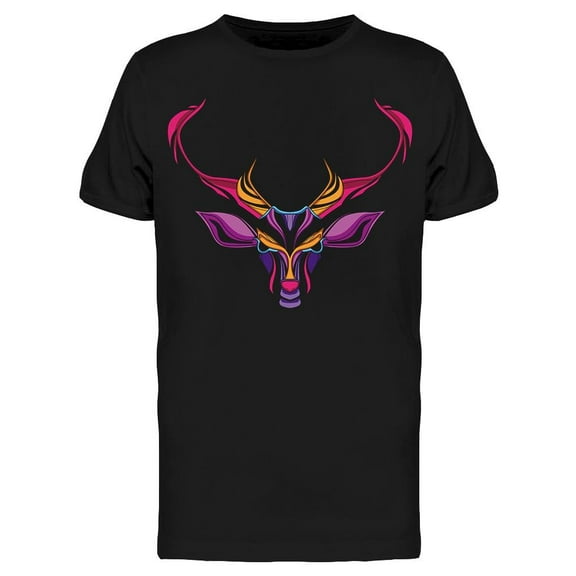 Deer Head W/neon Colors T-Shirt Men -Image by Shutterstock, Male 3X-Large