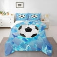 thumbnail image 1 of Erosebridal Soccer Football Bedding Sets King with Comforter,Geometry Gradient Comforter Sets King Size,Sports Theme Decor,Reversible,Breathable,3-Piece, 1 of 7