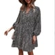 thumbnail image 2 of Vestido de manga larga con cuello en V y estampado de leopardo con botones sueltos informales para mujer Fridja  yut5772, 2 of 8