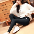 thumbnail image 3 of Leggings negros grises de cordero Leggings de cintura alta de otoño e invierno para mujer Abanopi Pantalones, 3 of 7