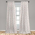 thumbnail image 5 of Ambesonne Shabby Flora Curtains, Rose Blooms, Pair of 28"x63", Dark Coral Pale Blue, 5 of 5