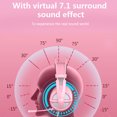 thumbnail image 4 of Methold Somic Auriculares con cable Cancelación de ruido portátil 8 modos Adorable Surround Stereo LED Video Girls Gaming Headset Juegos de teclado y mouse para computadora, 4 of 5