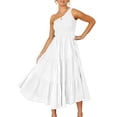 thumbnail image 2 of Vestido de un hombro NikouMX, Vestidos Maxi Fluidos de Fiesta Bohemia de Verano para mujer, Características Líderes de clase, 2 of 6