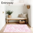 thumbnail image 3 of ODIKA 4'x6' Machine Washable Non-Slip Area Rug, Abstract Brushstroke Modern Minimalist Practical Household High Traffic Rug, Pink, 579316, 3 of 7