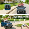 thumbnail image 4 of 24V 2 Seater Ride on Toys for Big Kids, Licensed Ford F 150 Raptor Ride on Cars with Remote Control, Bluetooth, FM Radio, LED Lights, 4 Wheels Suspension, Electric Car for Kids Boys Girls 3-8, Blue, 4 of 10