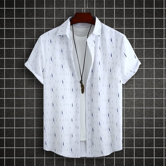 Njoeus T Shirts Men Sports Shirts for Men Men's Hawaiian Shirt Short Sleeved Lapel Button Up Shirt Beach Fashion Casual Shirt Top/Shirt Blouse Summer Tops for Men 2024