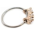 thumbnail image 1 of Bendable Hoop Ring With 3 Lined CZ Surgical Steel 20g, 1 of 3