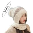 thumbnail image 5 of ievspot 1 Pcs Womens Winter Beanie Hat and Knitted Scarf Set with Pom Soft Warm Knit Skull Cap for Women, 5 of 7