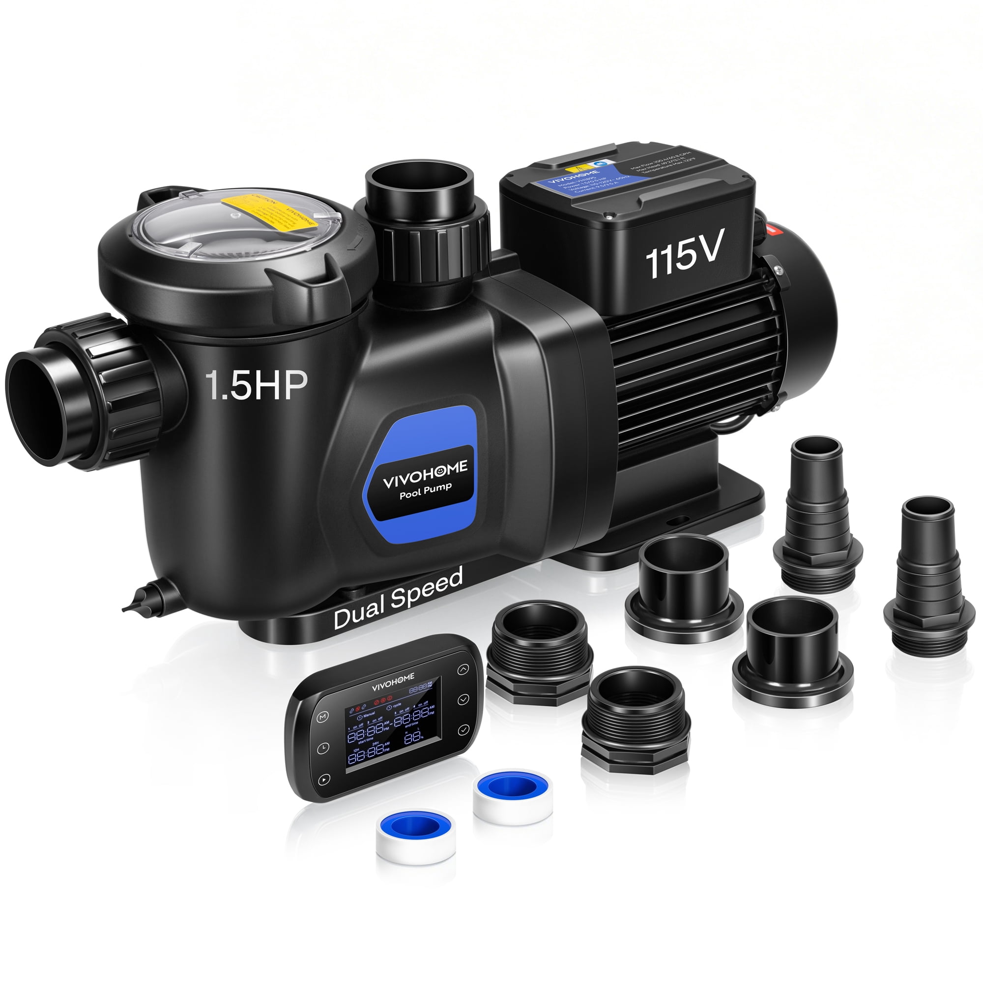 XtremepowerUS, In-Ground Pool Pump, 2 HP, 5820 GPH, Black and Gold