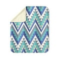 thumbnail image 4 of CafePress - Blue Native Pattern - Sherpa Fleece Throw Blanket 60" x 50", 4 of 5